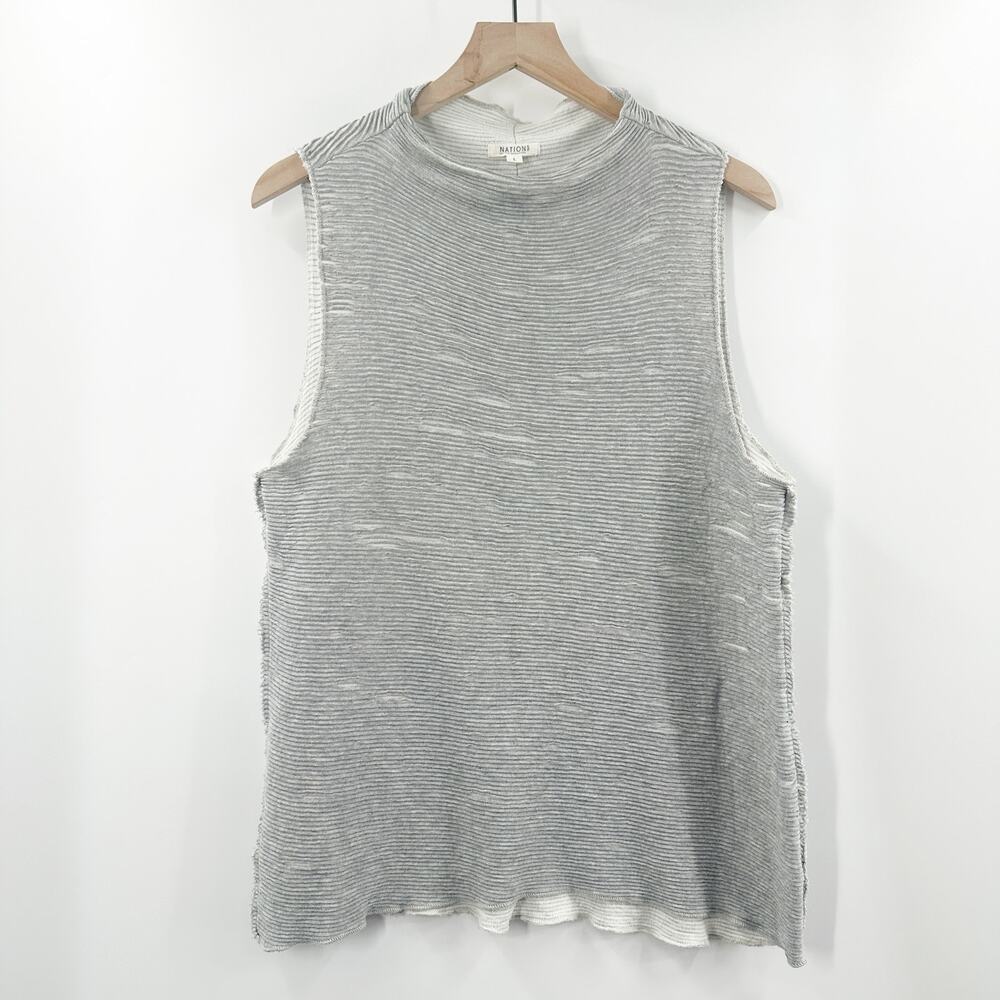 Nation LTD Sleeveless‎ Pleated Structural Tunic tank in Gray Size Large